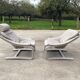Pair of vintage grey leather armchairs by Ake Fribytter 1970