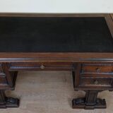 Unusual Renaissance style center desk made in the mid-19th century in walnut