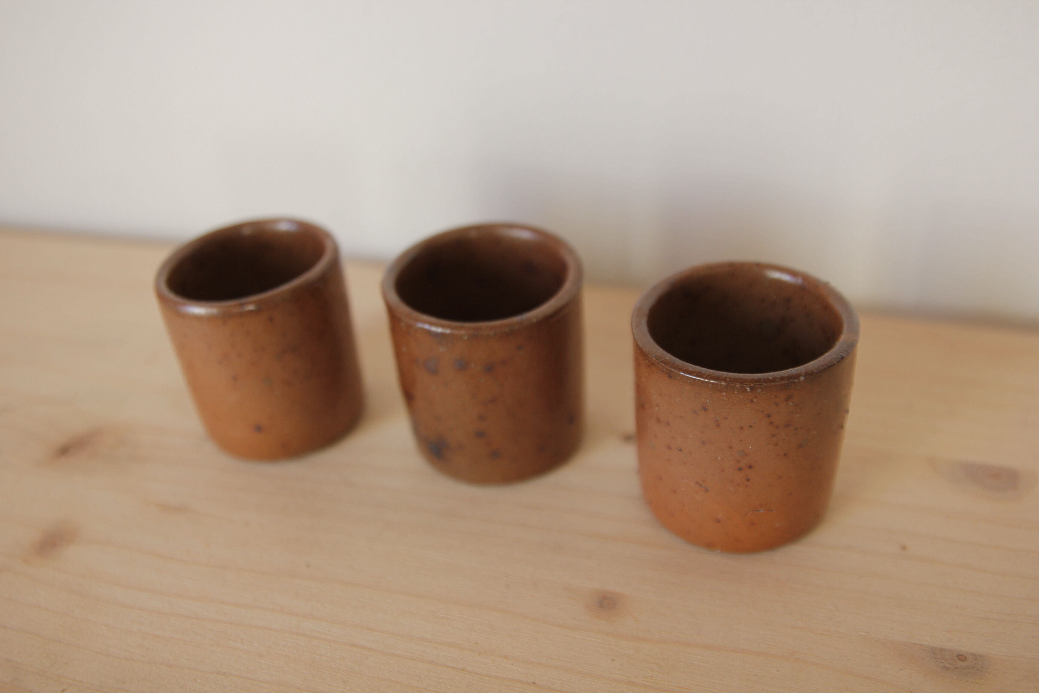 Trio of sandstone glasses