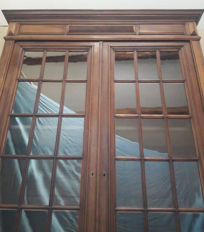 Walnut display cabinet 19th century H234cm