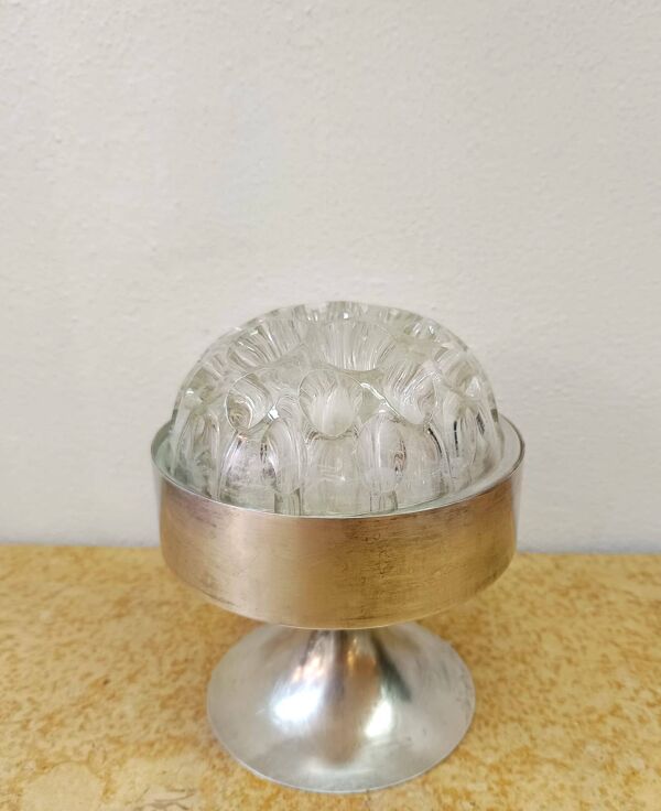 Pique fleurs space age métal argenté 1970