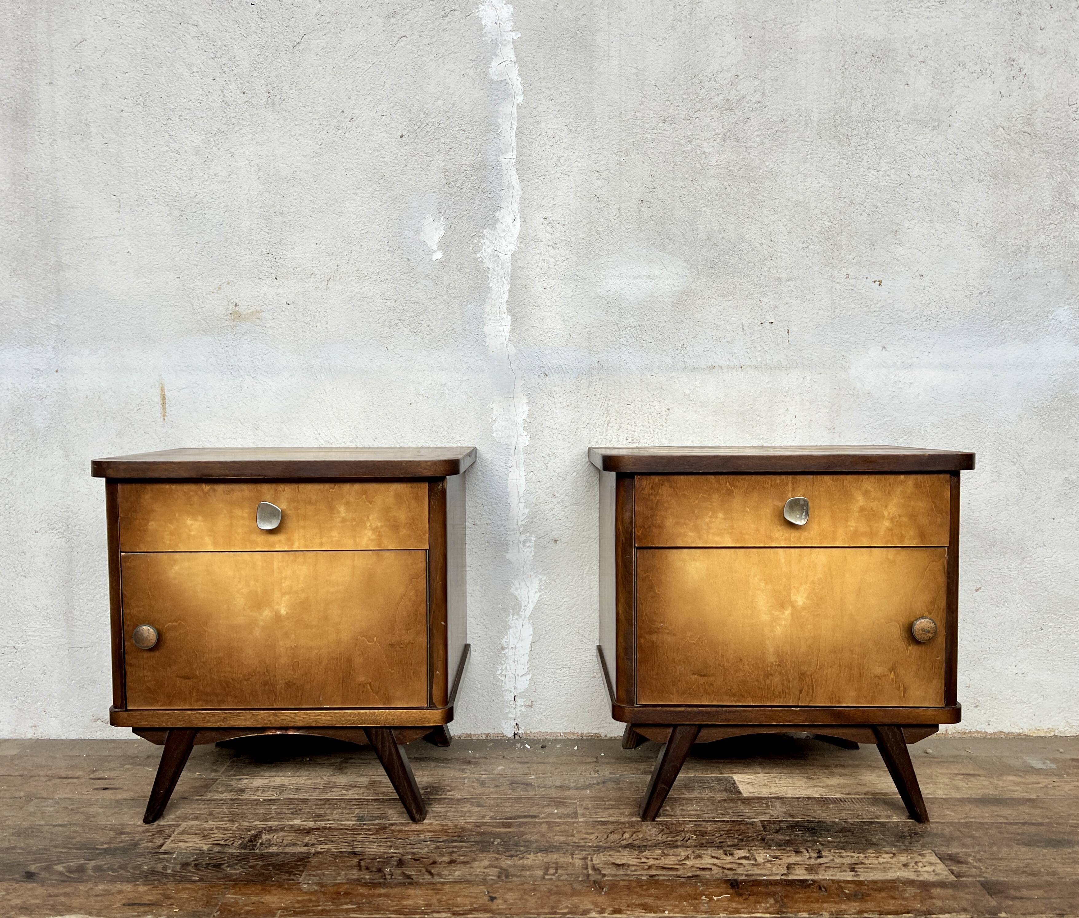 Paire de table de nuit chevet bout de canapé vintage