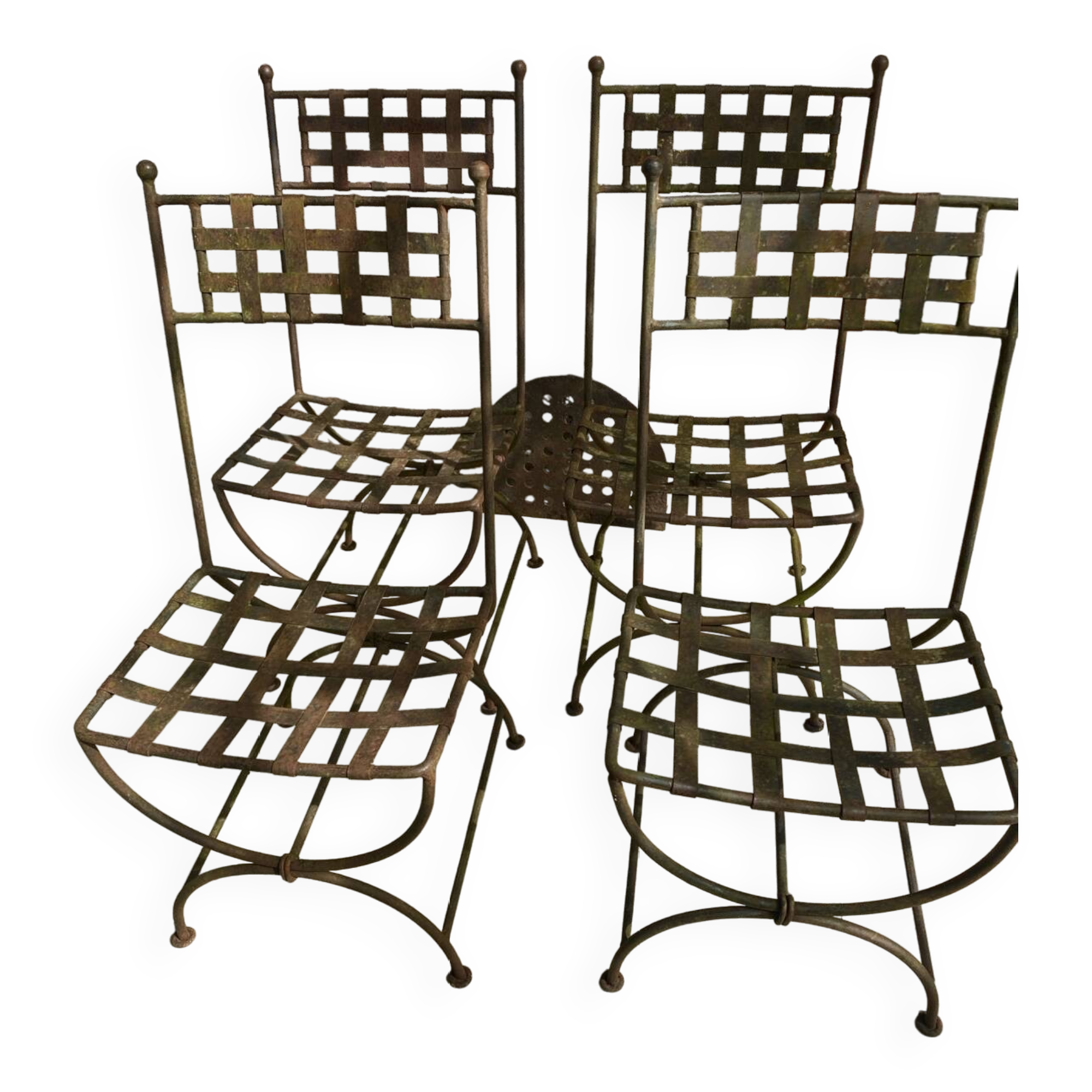 4 chaises en fer