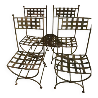 4 iron chairs