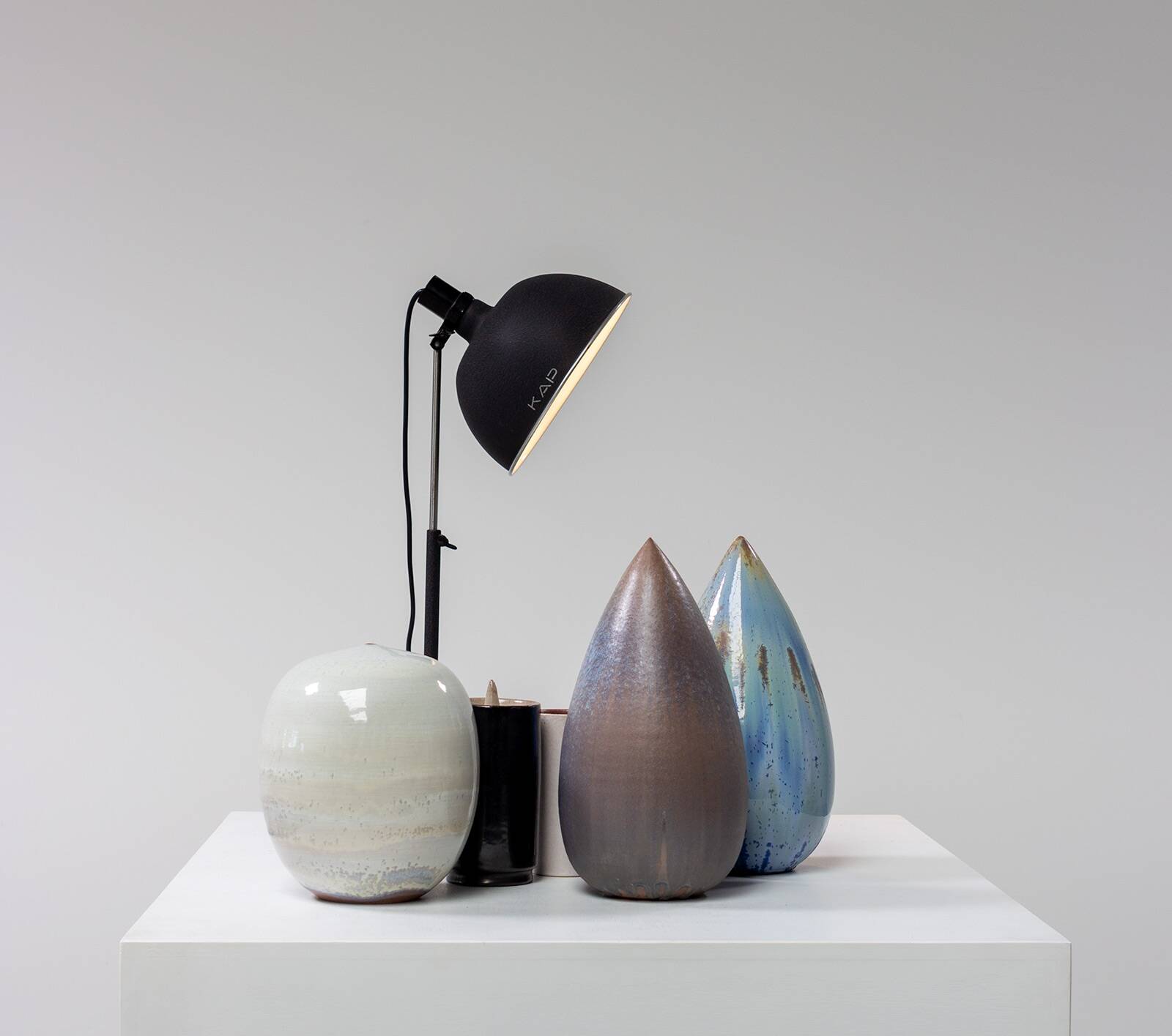 Authentic industrial floor lamp by Kap 1950.