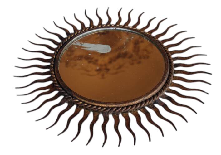 Authentic small sun mirror from the 1960s/70s