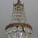 Suspension chandelier with metal and glass grapevines manufactured 60's / 70's