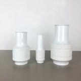 Set of 3 porcelain op art vase by Richard Scharrer for Thomas, Germany, 1970s