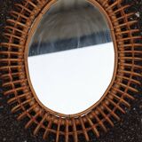 Pair of rattan mirrors attributed to Franco Albini, Italy 1950.