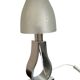 Lampe pied metal avec abat jour en verre épais