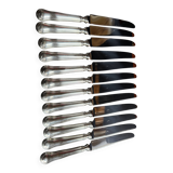 Coffret 12 couteaux de table – Métal argenté et inox
