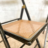 Ancienne paire de chaises pliantes cannage