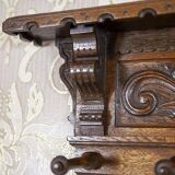 Early 20th Century Oak Coat Rack in Dark Brown, 1950s
