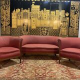 Salon époque Art Déco - Banquette et paire de fauteuils