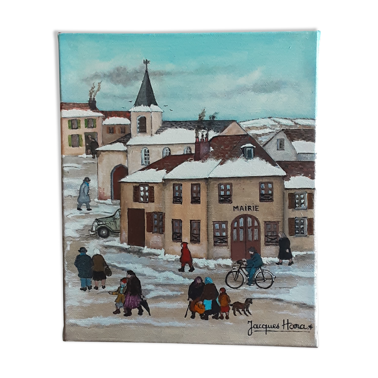 In front of the town hall of jacques hara xxth