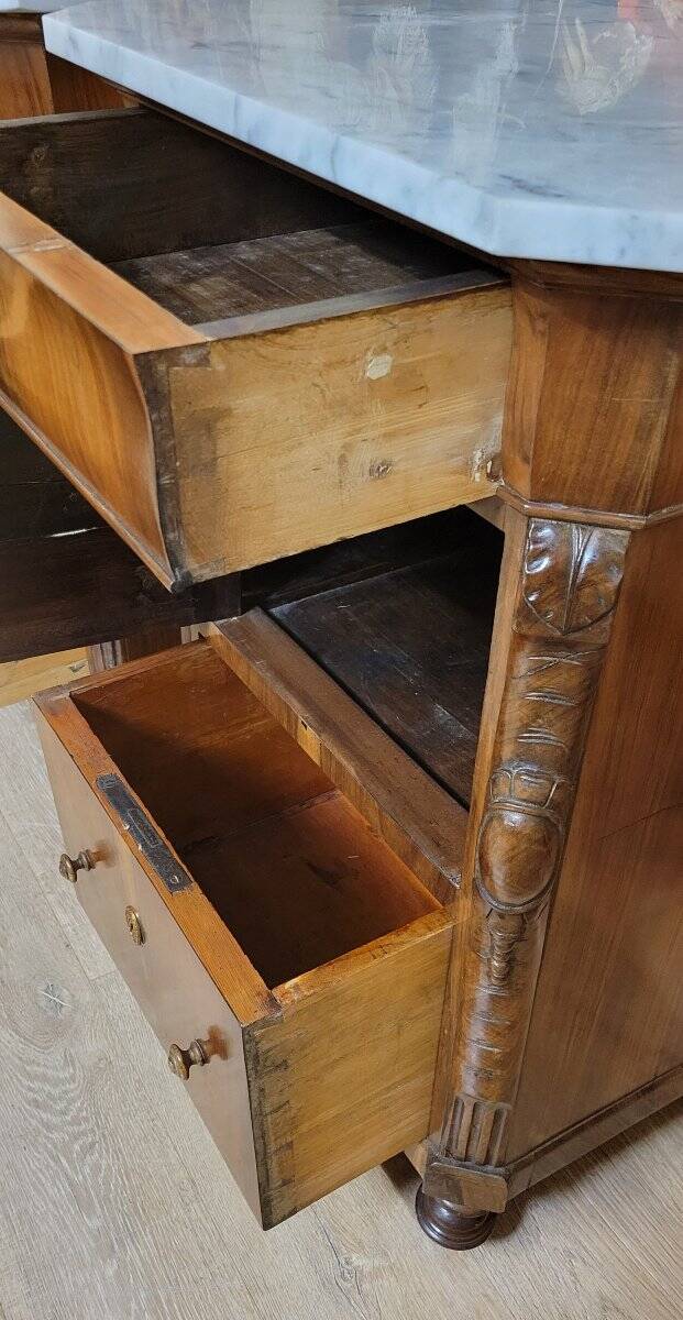 Rare pair of Italian display furniture from the Charles X period in mahogany.