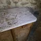 Antique Louis XVI style buffet in burr elm with marble top, late 19th century.