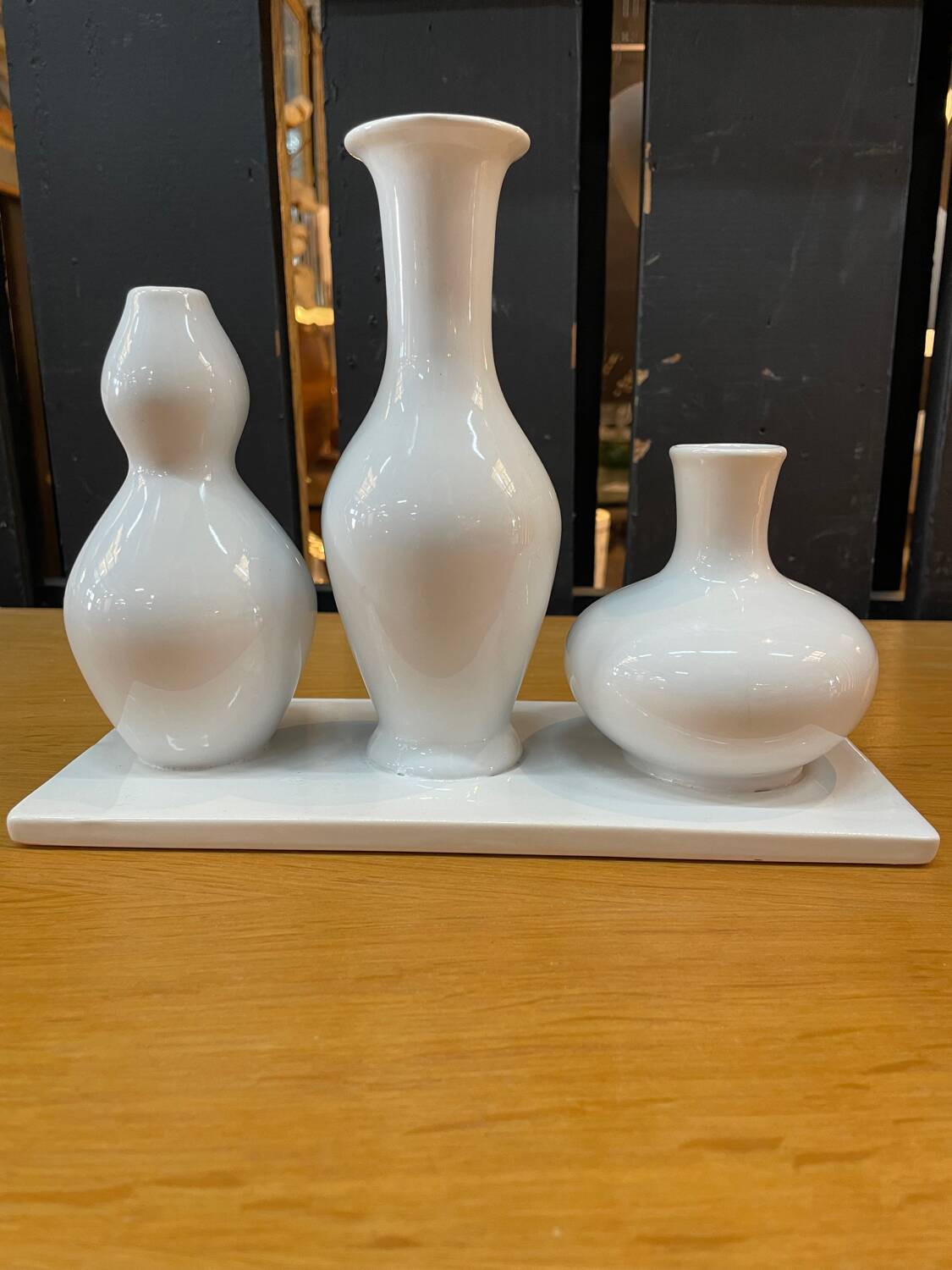 Silea white ceramic trio