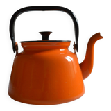Vintage kettle orange enameled steel 1.5 liter