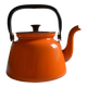 Vintage kettle orange enameled steel 1.5 liter