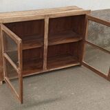 Glass sideboard in antique wood