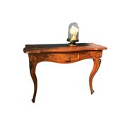 Wooden Console with Smoked Glass, 1950s