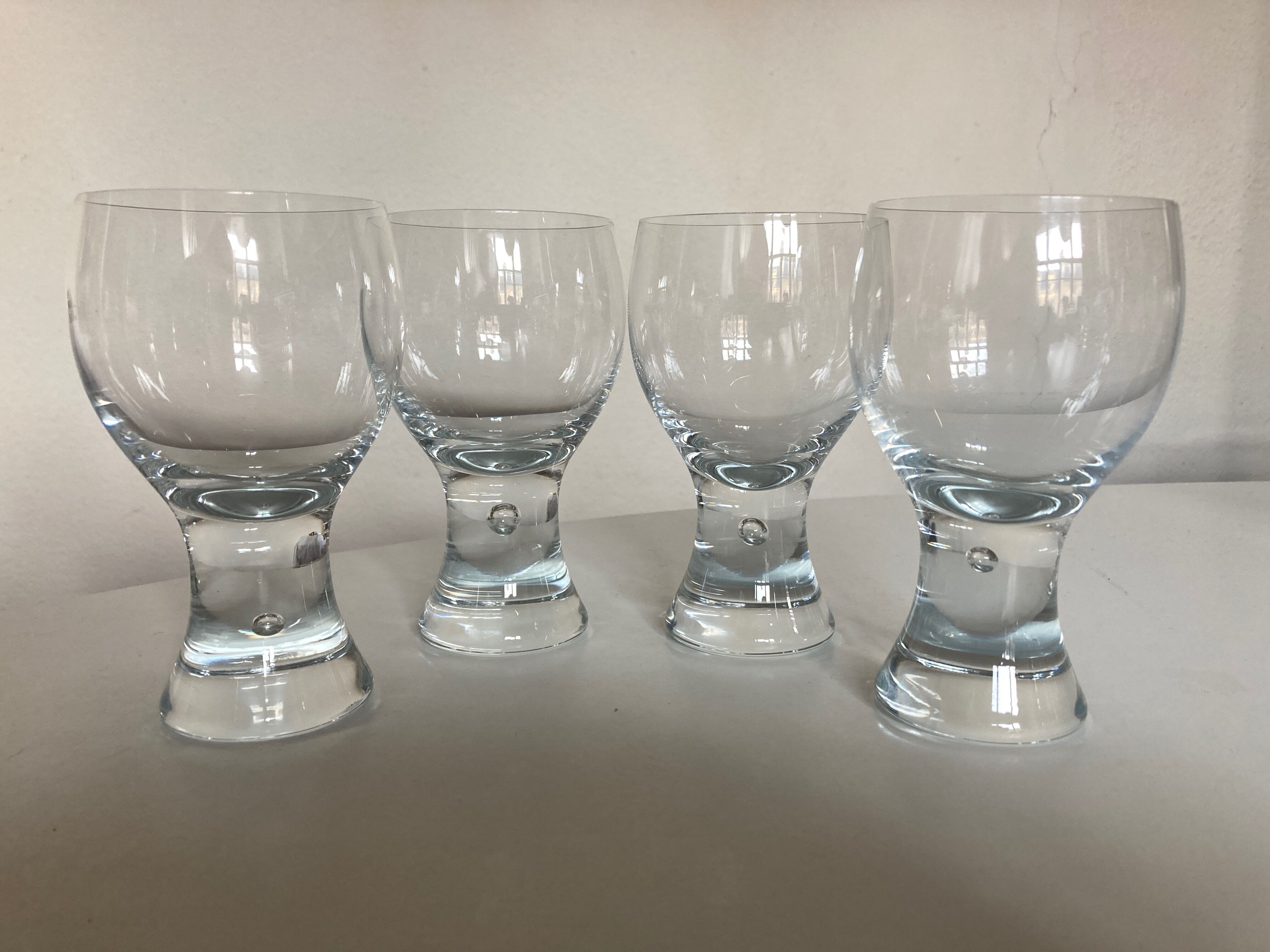Set of 4 glasses Rondo by Kosta Boda Sweden 1970