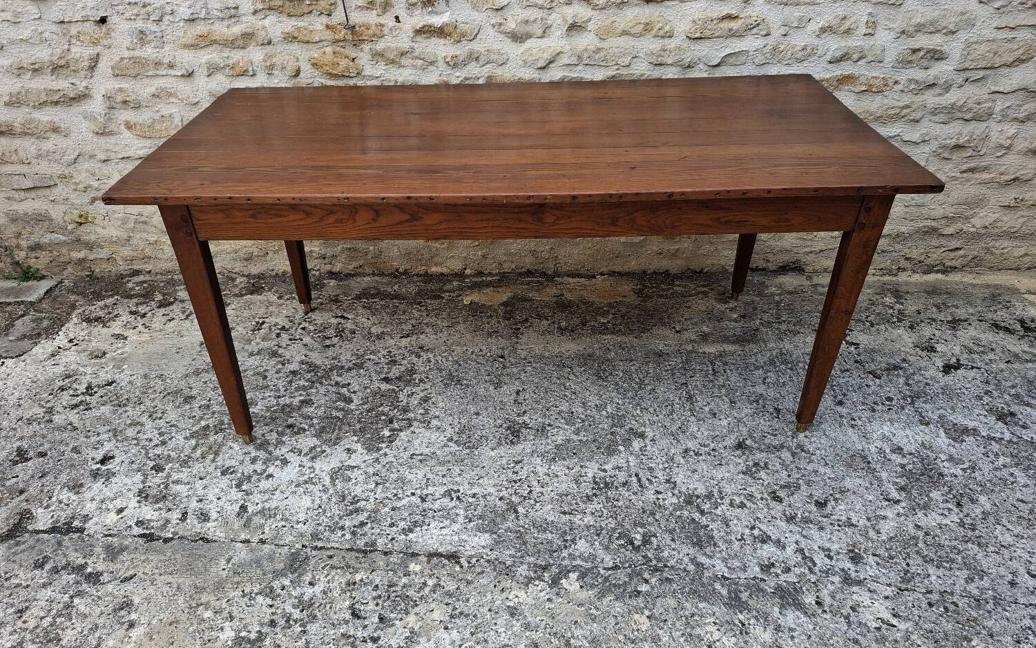 Table de ferme en chêne et sapin