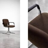 Pair of Vintage Mid-Century German Modern Fabric and Aluminium Chairs Mauser