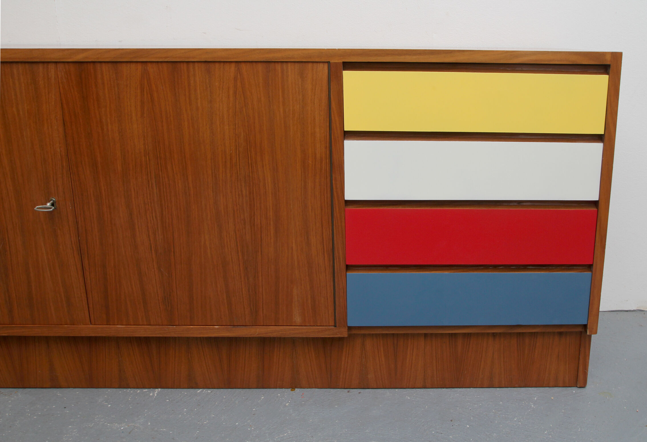 1960s sideboard with colored drawers