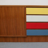 1960s sideboard with colored drawers