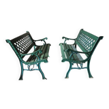 Old cast iron and wood garden bench