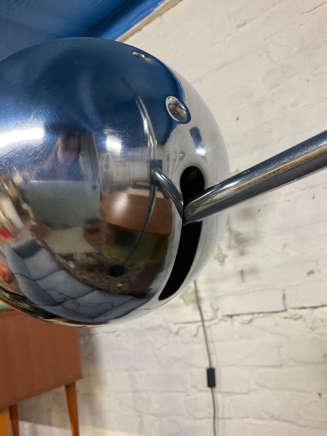 EyeBall floor lamp from the 70s in chromed metal