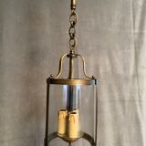 Brass vestibule lantern chandelier and glass cylinder