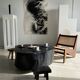 Table basse noire en bois massif