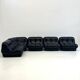 Black leather Nuvolone modular lounge sofa Rino Maturi for Mimo Padova