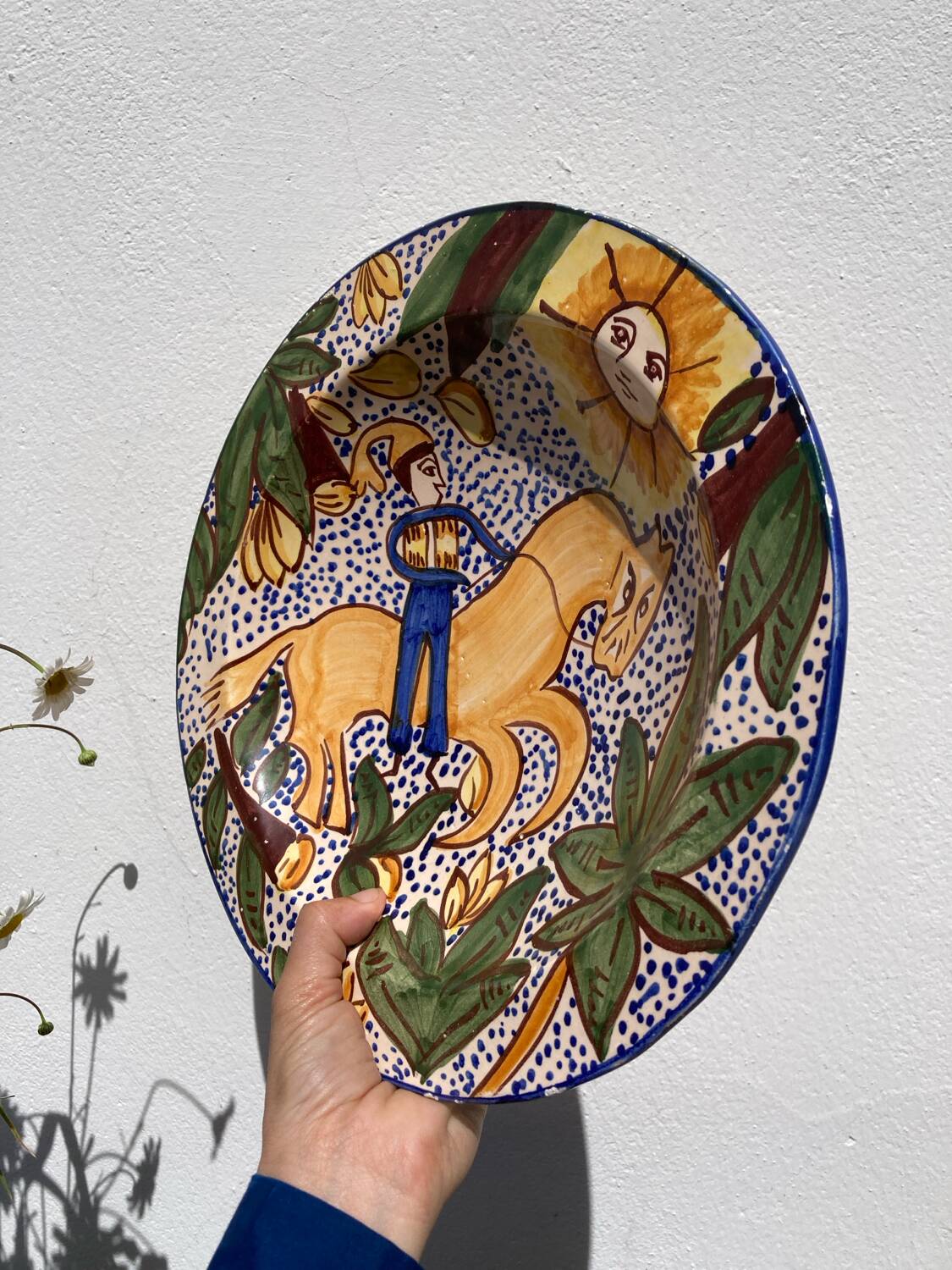 Plat mural vintage en céramique