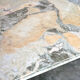 Vintage hexagonal pink and grey marble coffee table, 1980s