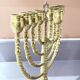 Vintage Candelabras 9 Branch Menorah Jewish Judaica Golden Candle Holders Brass