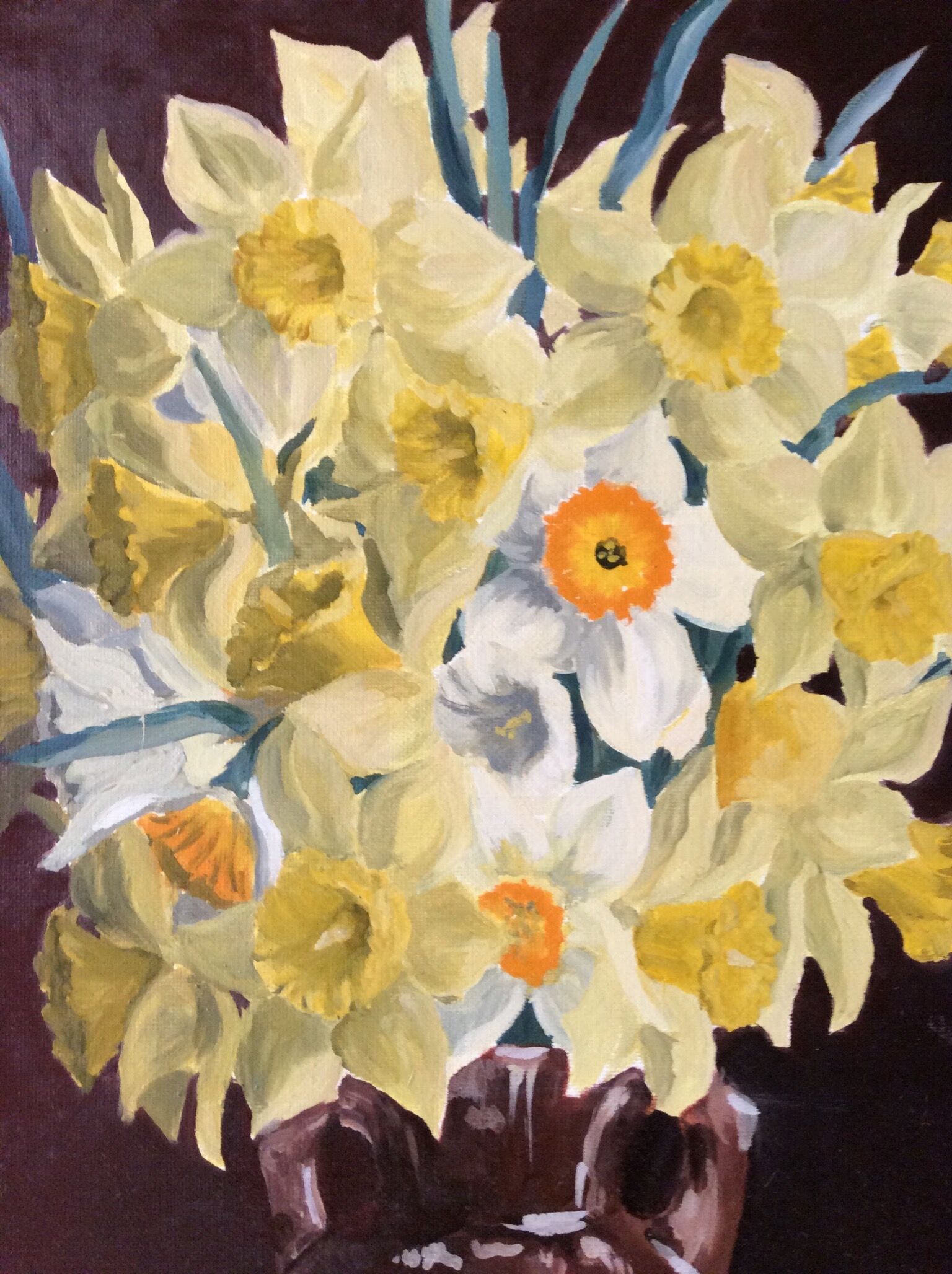 Peinture à l’huile "Bouquet de Jonquilles"