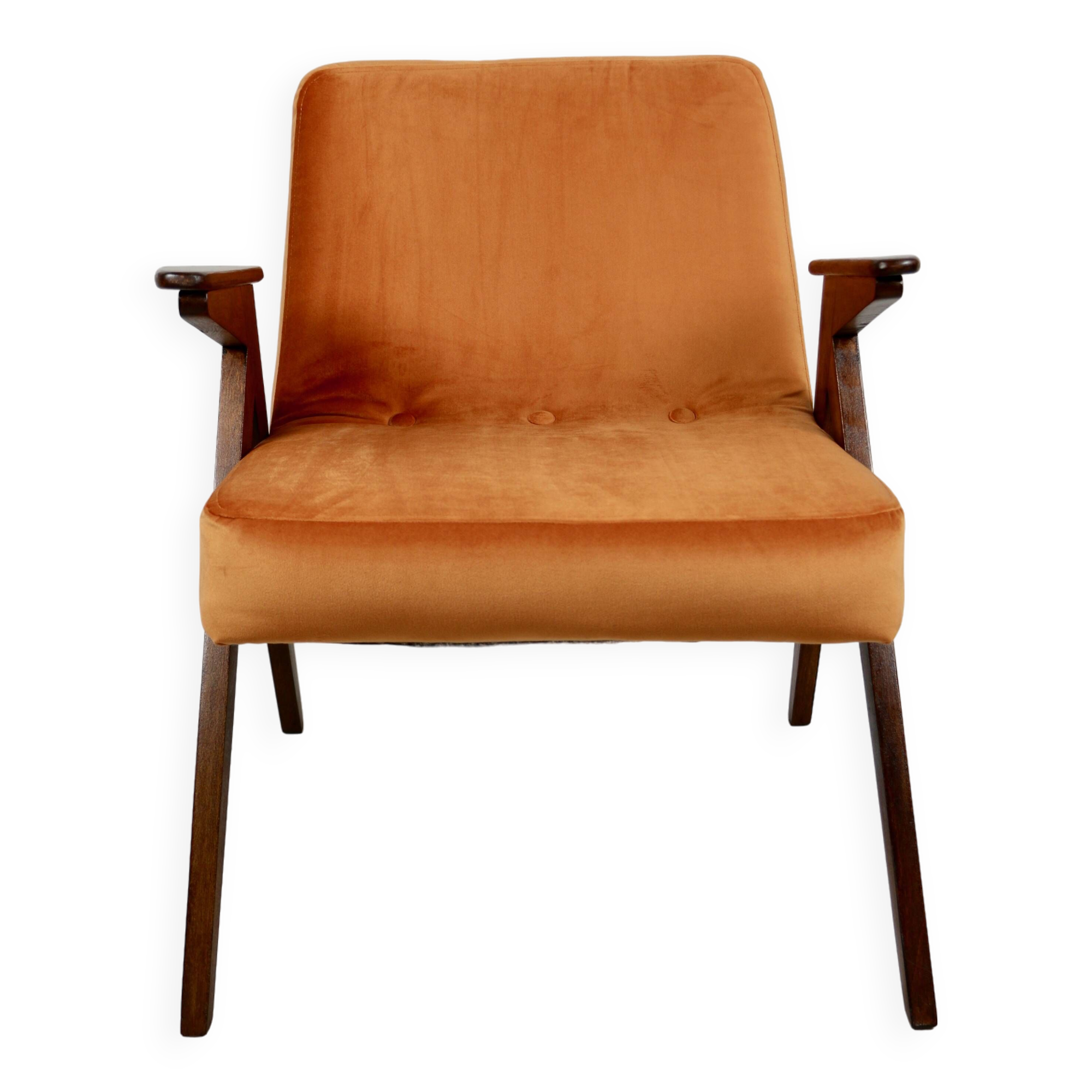 Fauteuil Orange Bunny attribué à Józef Chierowski, 1970