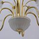 Mid-Century Modern Italian Murano Lattimo and Brass Chandelier, 1970s