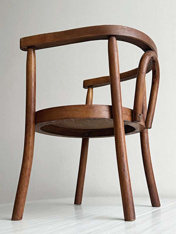 chaise enfant bois courbé vintage