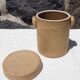 Confit pot in beige sandstone