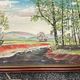 Mid-Century Oil on Panel “Water Canal” by He 84, Signed & Framed 33x23 cm