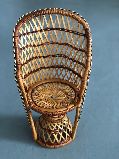 Pair of emmanuelle rattan armchairs 70 years