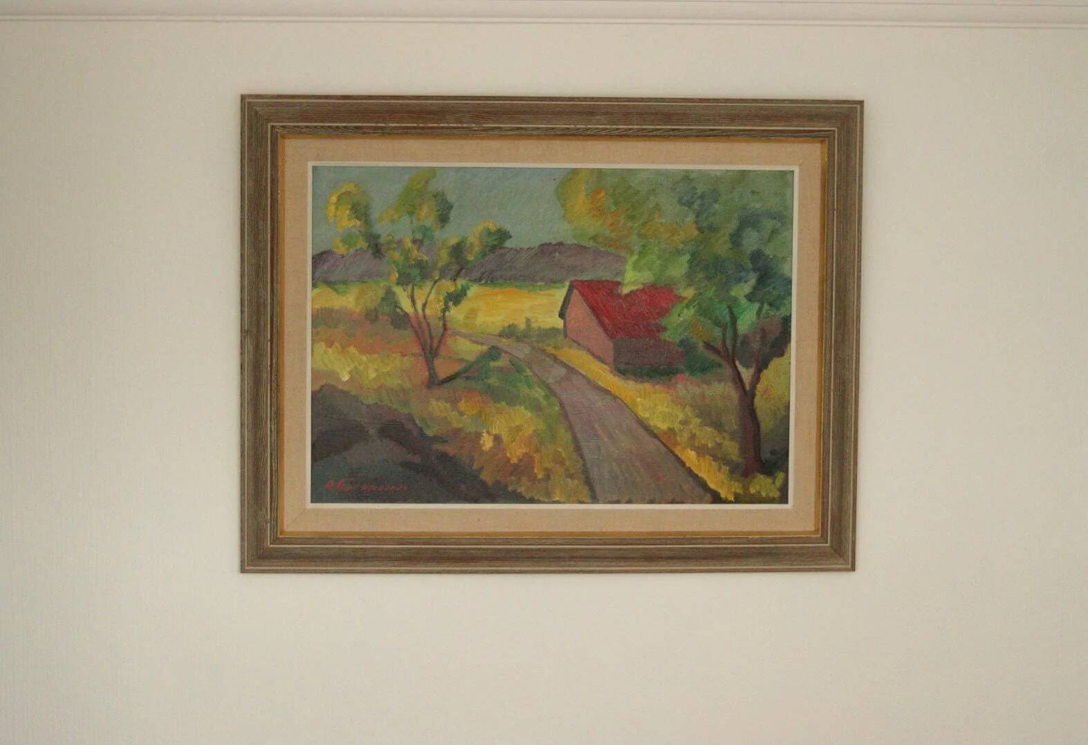 Landscape with barn by Bror Göransson