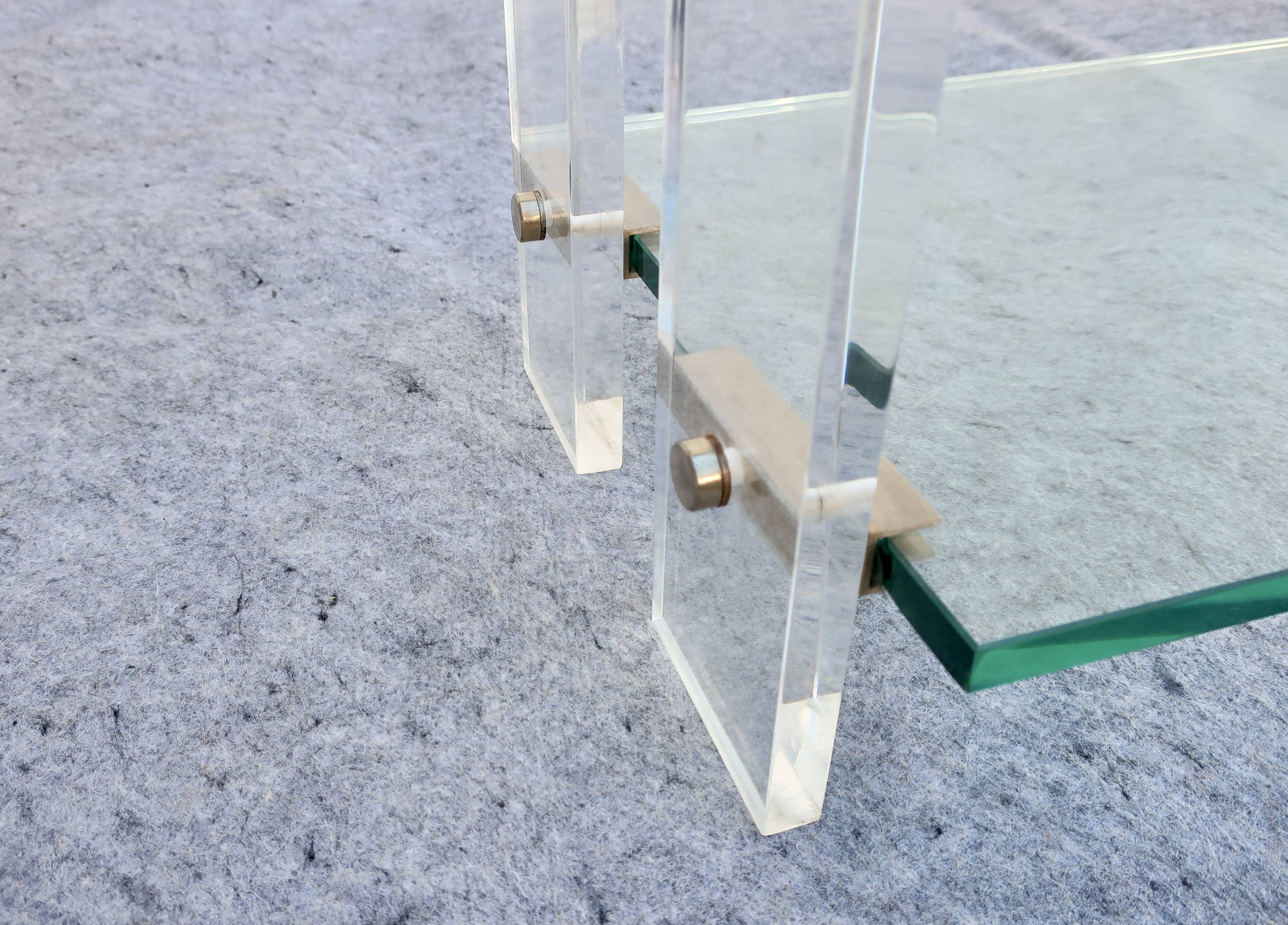 Console Design Marais International Glass and Plexiglas, circa 1980