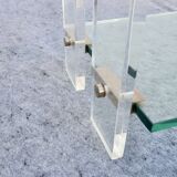 Console Design Marais International Glass and Plexiglas, circa 1980