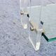 Console design Marais International en verre et plexiglas, vers 1980